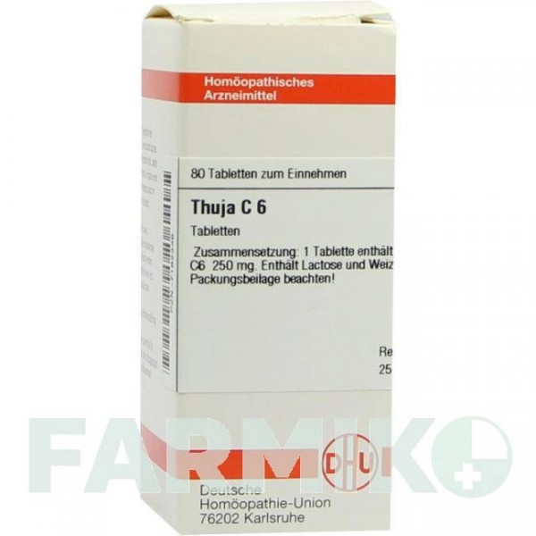 ТУЯ (THUJA) C 6 таблетки 80 шт - Гомеопатия DHU