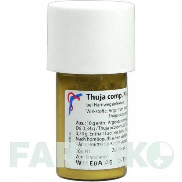 ТУЯ КОМП (THUJA COMP) тритурация 20 г - Гомеопатия WELEDA