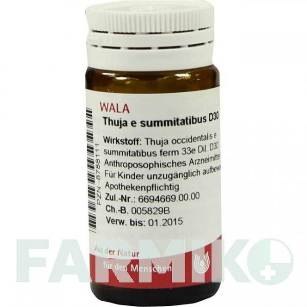 ТУЯ (THUJA) D 30 глобули 20 г - Гомеопатия WALA HEILMITTEL