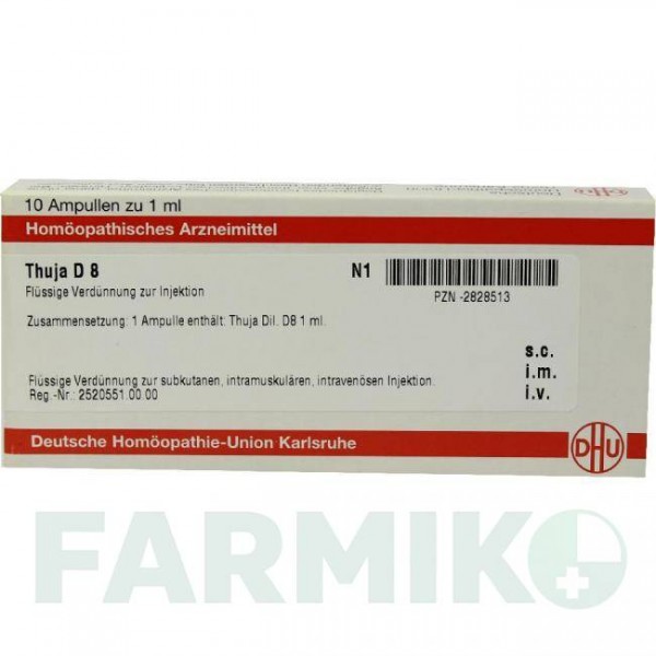 ТУЯ (THUJA) D 8 ампули 10x1 мл - Гомеопатія DHU