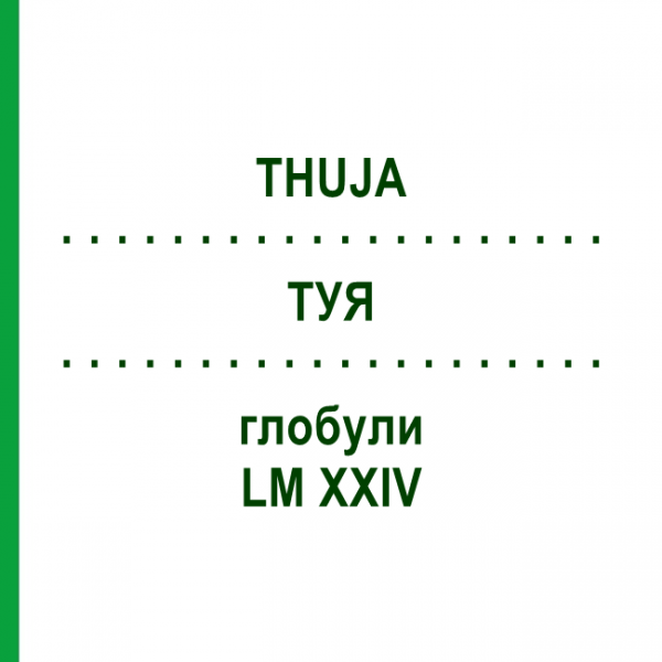 ТУЯ (THUJA) LM XXIV глобули 5 г - Гомеопатія DHU