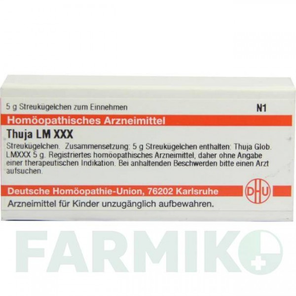 ТУЯ (THUJA) LM XXX глобули 5 г - Гомеопатия DHU