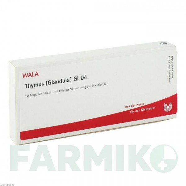 ТИМУС ГЛАНДУЛА (THYMUS GLANDULA) D 4 ампулы 10x1 мл - Гомеопатия WALA HEILMITTEL