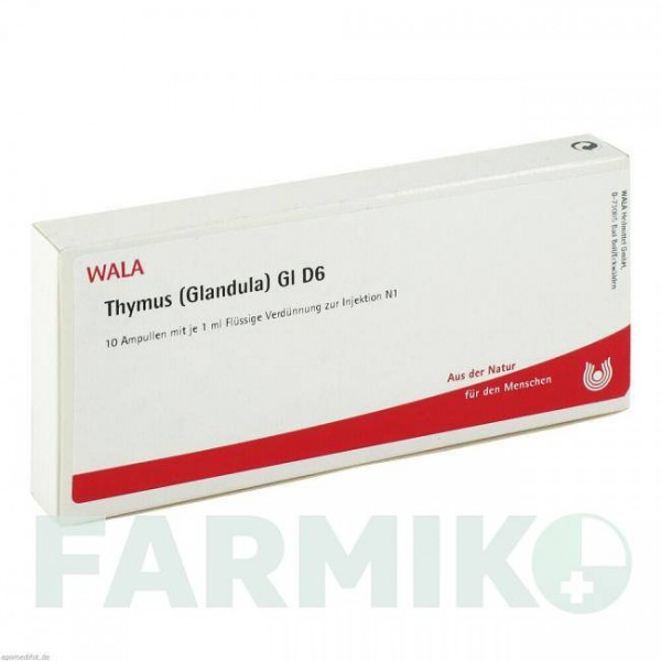 ТИМУС ГЛАНДУЛА (THYMUS GLANDULA) D 6 ампулы 10x1 мл - Гомеопатия WALA HEILMITTEL