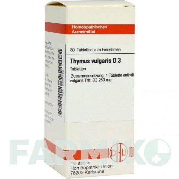 ТИМУС ВУЛГАРИС (THYMUS VULGARIS) D 3 таблетки 80 шт - Гомеопатия DHU