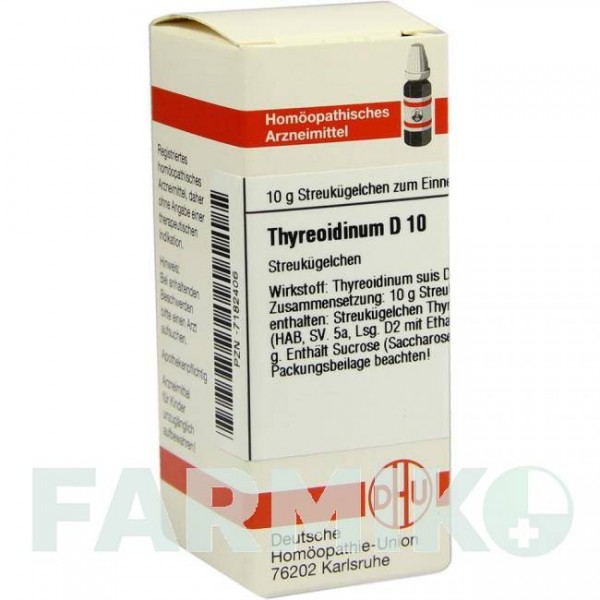 ТИРЕОИДИНУМ (THYREOIDINUM) D 10 глобули 10 г - Гомеопатия DHU