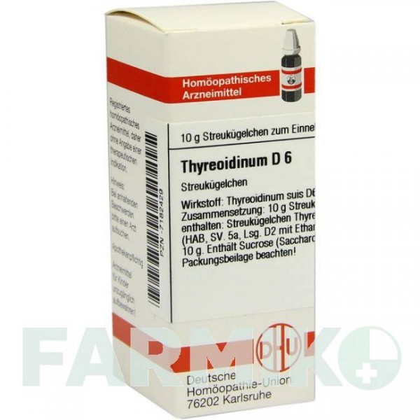 ТИРЕОИДИНУМ (THYREOIDINUM) D 6 глобули 10 г - Гомеопатия DHU