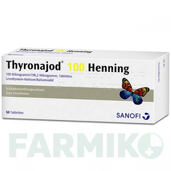 ТИРОНАЙОД (THYRONAJOD) 100 таблетки 50 шт - Левотироксин, Йодид калия SANOFI