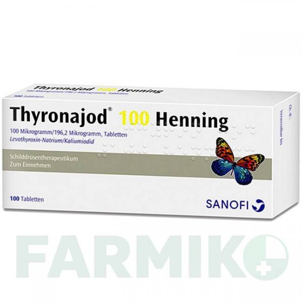 ТИРОНАЙОД (THYRONAJOD) 100 таблетки 100 шт - Левотироксин, Йодид калия SANOFI