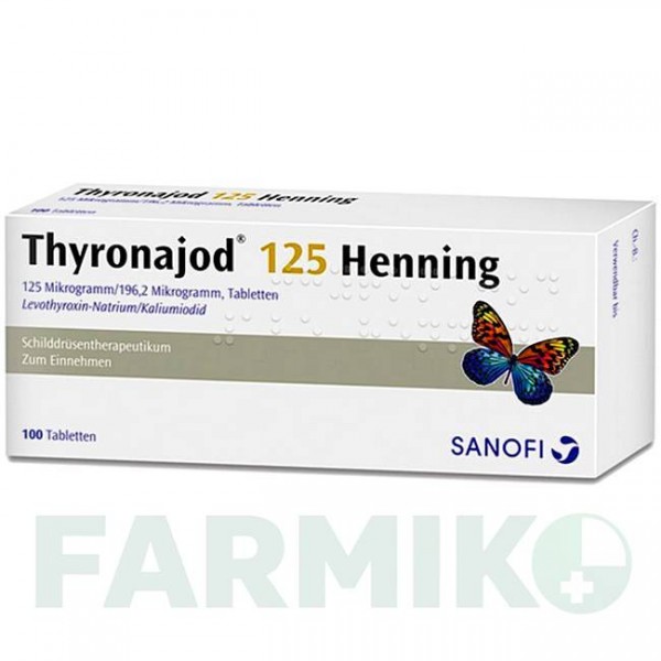 ТИРОНАЙОД (THYRONAJOD) 125 таблетки 100 шт - Левотироксин, Йодид калия SANOFI