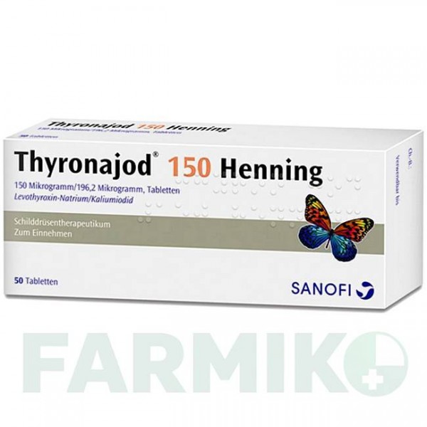 ТИРОНАЙОД (THYRONAJOD) 150 таблетки 50 шт - Левотироксин, Йодид калію SANOFI