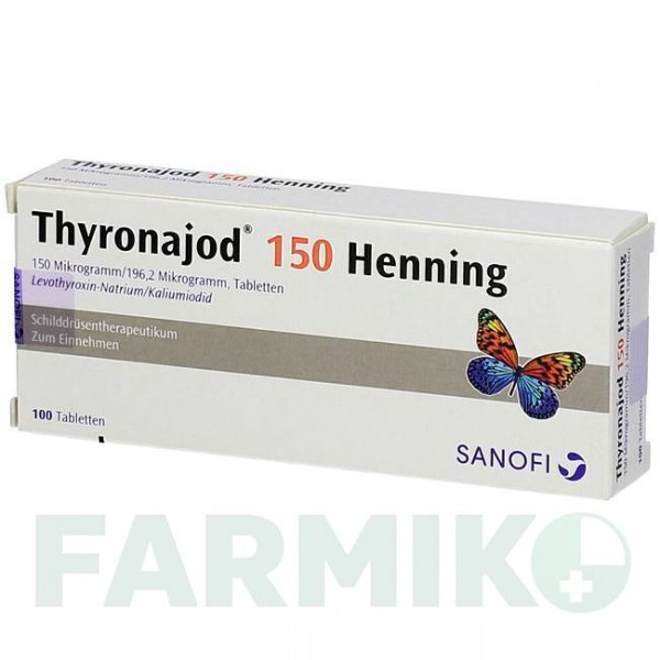 ТИРОНАЙОД (THYRONAJOD) 150 таблетки 100 шт - Левотироксин, Йодид калия SANOFI