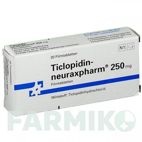 ТИКЛОПИДИН (TICLOPIDIN) 250 мг таблетки 20 шт - Тиклопидин NEURAXPHARM