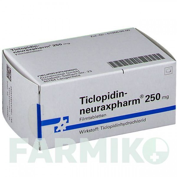 ТИКЛОПІДИН (TICLOPIDIN) 250 мг таблетки 90 шт - Тиклопідин NEURAXPHARM