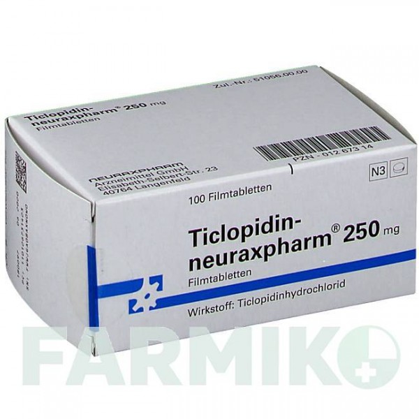 ТИКЛОПИДИН (TICLOPIDIN) 250 мг таблетки 100 шт - Тиклопидин NEURAXPHARM