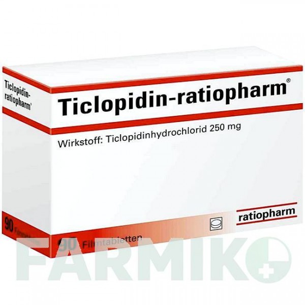 ТИКЛОПІДИН (TICLOPIDIN) 250 мг таблетки 90 шт - Тиклопідин RATIOPHARM