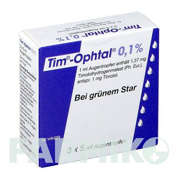 ТИМ ОФТАЛ (TIM OPHTAL) 0,1% капли 3x5 мл - Тимолол DR.WINZER PHARMA