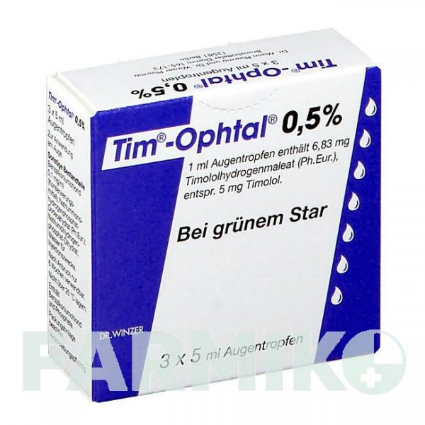 ТИМ ОФТАЛ (TIM OPHTAL) 0,5% краплі 3x5 мл - Тимолол DR.WINZER PHARMA