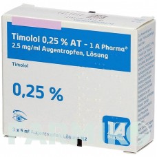 ТИМОЛОЛ (TIMOLOL) 0,25% капли 3x5 мл - Тимолол 1 A PHARMA
