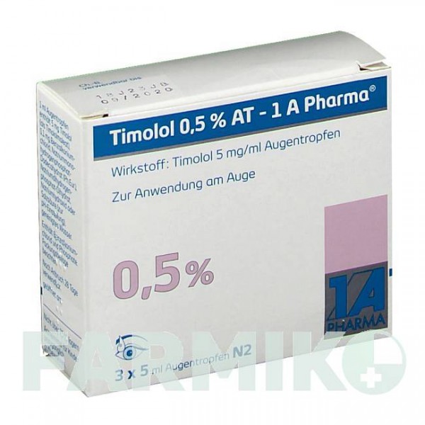 ТИМОЛОЛ (TIMOLOL) 0,5% краплі 3x5 мл - Тимолол 1 A PHARMA