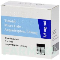 ТИМОЛОЛ (TIMOLOL) 2,5 мг/мл краплі 3x5 мл - Тимолол MICRO LABS