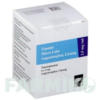 ТИМОЛОЛ (TIMOLOL) 2,5 мг/мл капли 4x5 мл - Тимолол MICRO LABS