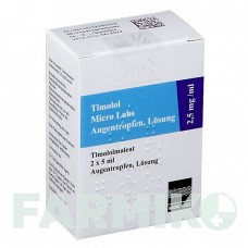 ТИМОЛОЛ (TIMOLOL) 2,5 мг/мл капли 6x5 мл - Тимолол MICRO LABS