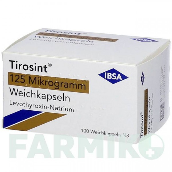ТИРОСИНТ (TIROSINT) 125 мкг капсулы 100 шт - Левотироксин MARCKYRL PHARMA