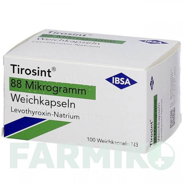 ТИРОСИНТ (TIROSINT) 88 мкг капсулы 100 шт - Левотироксин MARCKYRL PHARMA