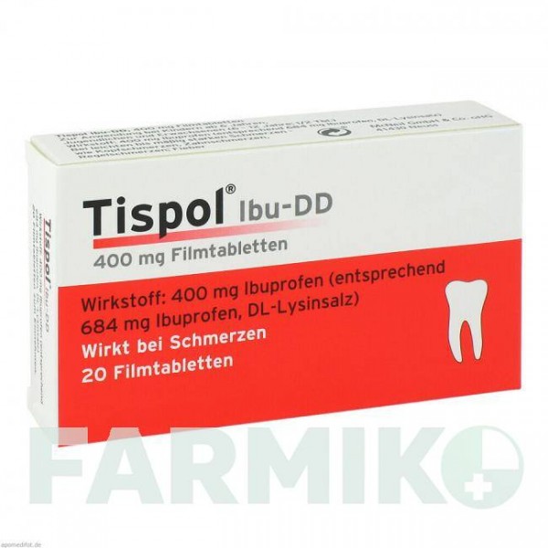 ТИСПОЛ (TISPOL) таблетки 20 шт - Ібупрофен JOHNSON & JOHNSON