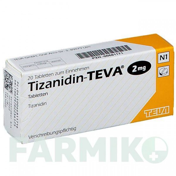 ТИЗАНИДИН (TIZANIDIN) 2 мг таблетки 20 шт - Тизанидин TEVA