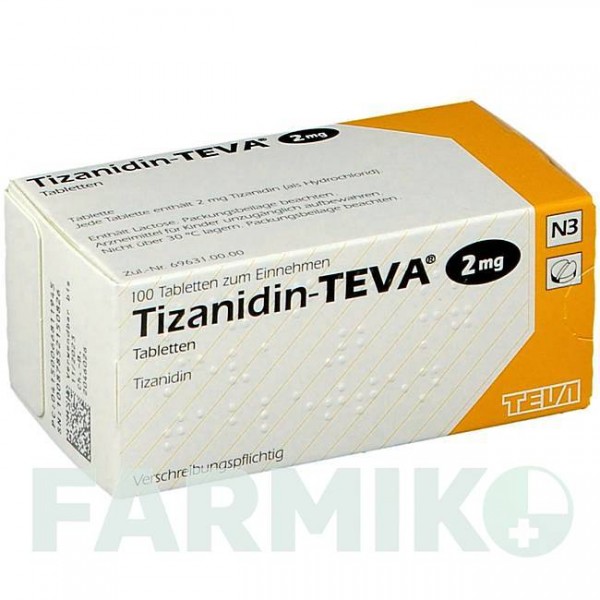 ТИЗАНИДИН (TIZANIDIN) 2 мг таблетки 100 шт - Тизанидин TEVA