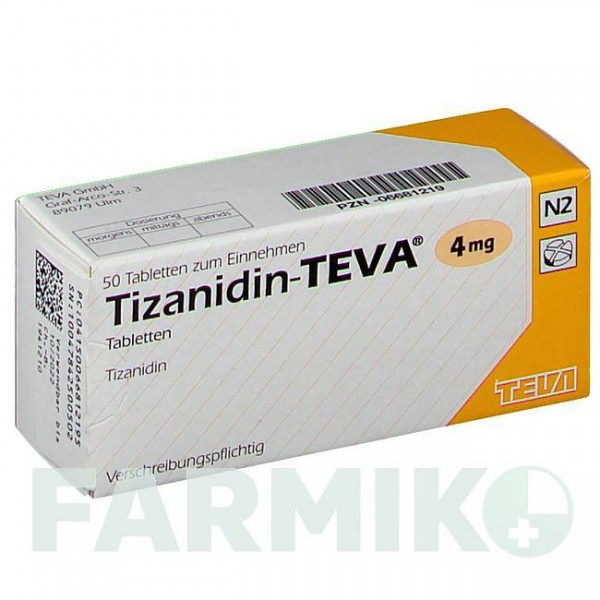 ТИЗАНІДИН (TIZANIDIN) 4 мг таблетки 50 шт - Тизанідин TEVA