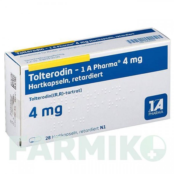 ТОЛТЕРОДИН (TOLTERODIN) 4 мг капсули 28 шт - Толтеродин 1 A PHARMA