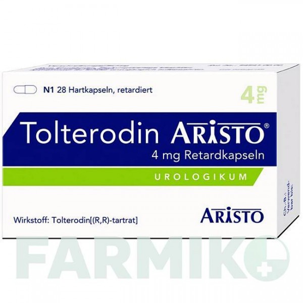 ТОЛТЕРОДИН (TOLTERODIN) 4 мг капсули 28 шт - Толтеродин ARISTO PHARMA