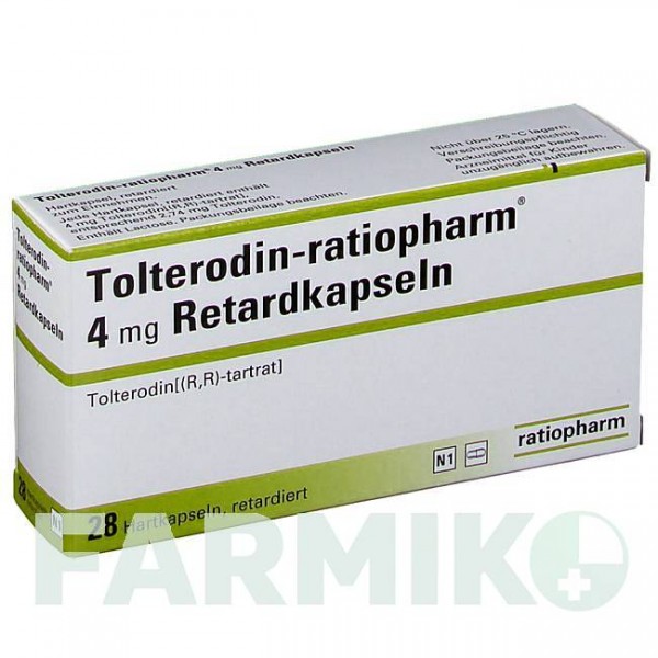 ТОЛТЕРОДИН (TOLTERODIN) 4 мг капсулы 28 шт - Толтеродин RATIOPHARM