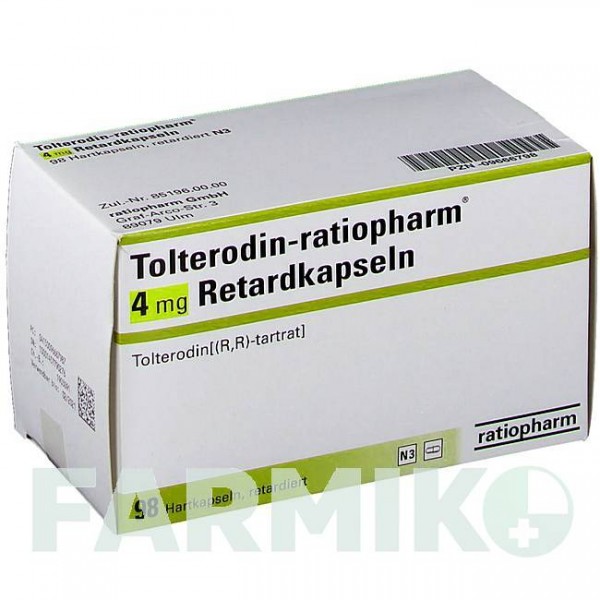 ТОЛТЕРОДИН (TOLTERODIN) 4 мг капсулы 98 шт - Толтеродин RATIOPHARM