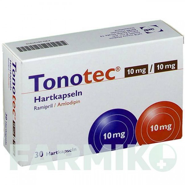 ТОНОТЕК (TONOTEC) 10 мг/10 мг капсули 30 шт - Раміприл, Амлодипін APONTIS PHARMA