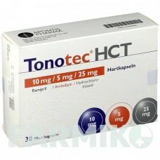ТОНОТЕК (TONOTEC) 10 мг/5 мг/25 мг капсулы 30 шт - Рамиприл, Амлодипин, Гидрохлоротиазид APONTIS PHARMA