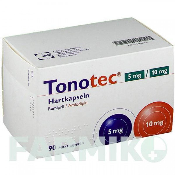 ТОНОТЕК (TONOTEC) 5 мг/10 мг капсули 30 шт - Раміприл, Амлодипін APONTIS PHARMA