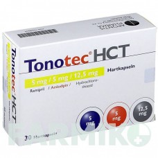 ТОНОТЕК (TONOTEC) 5 мг/5 мг/12,5 мг капсулы 30 шт - Рамиприл, Амлодипин, Гидрохлоротиазид APONTIS PHARMA