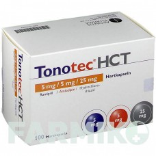 ТОНОТЕК (TONOTEC) 5 мг/5 мг/25 мг капсулы 100 шт - Рамиприл, Амлодипин, Гидрохлоротиазид APONTIS PHARMA