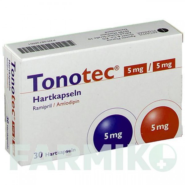 ТОНОТЕК (TONOTEC) 5 мг/5 мг капсулы 30 шт - Рамиприл, Амлодипин APONTIS PHARMA