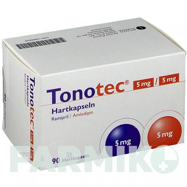 ТОНОТЕК (TONOTEC) 5 мг/5 мг капсулы 90 шт - Рамиприл, Амлодипин APONTIS PHARMA