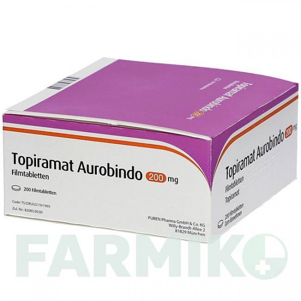 ТОПИРАМАТ (TOPIRAMAT) 200 мг таблетки 200 шт - Топирамат PUREN PHARMA