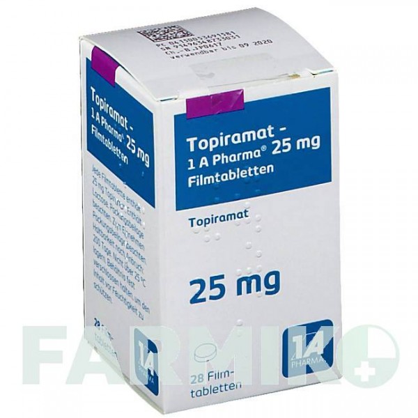 ТОПИРАМАТ (TOPIRAMAT) 25 мг таблетки 28 шт - Топирамат 1 A PHARMA