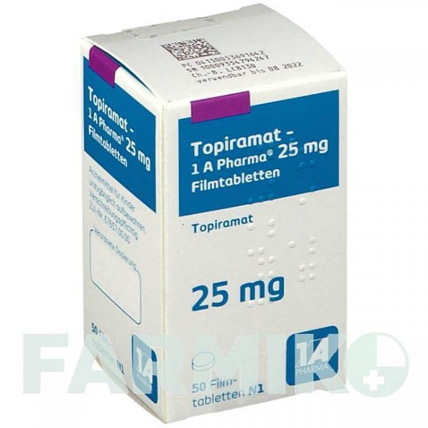 ТОПИРАМАТ (TOPIRAMAT) 25 мг таблетки 50 шт - Топирамат 1 A PHARMA