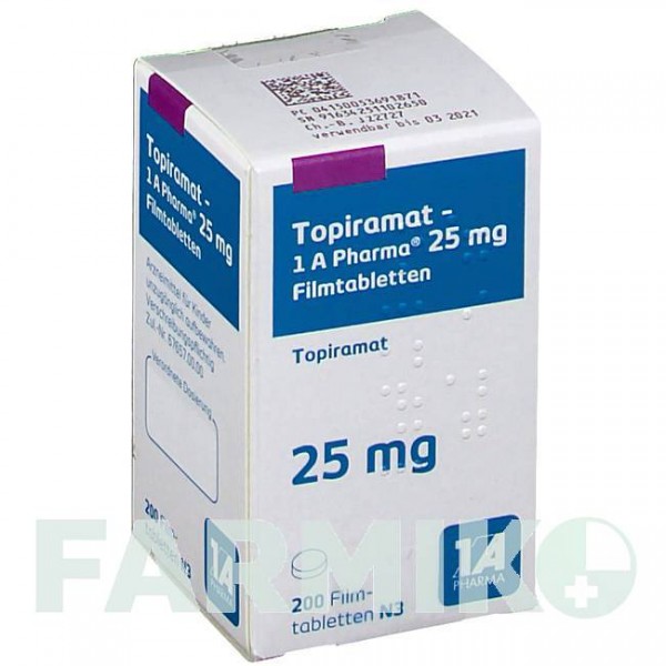 ТОПИРАМАТ (TOPIRAMAT) 25 мг таблетки 200 шт - Топирамат 1 A PHARMA