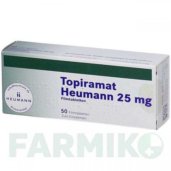 ТОПИРАМАТ (TOPIRAMAT) 25 мг таблетки 50 шт - Топирамат HEUMANN PHARMA