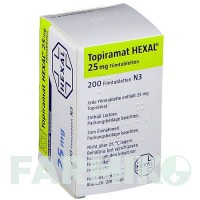 ТОПІРАМАТ (TOPIRAMAT) 25 мг таблетки 200 шт - Топірамат HEXAL